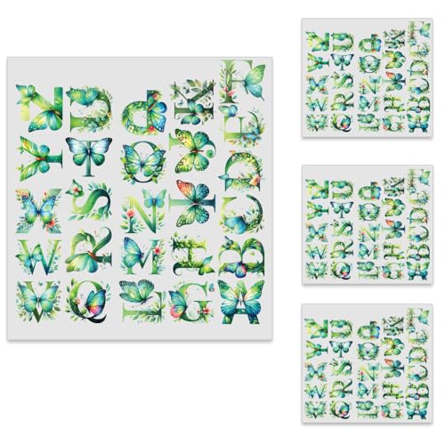 3,8 cm zum Aufbügeln mit Buchstaben und Zahlen, Alphabete, Stoff, Vinyl, DIY für Sporttrikots, T-Shirts, Kleidung, Spruch, Druck, Handwerk, Dekoration (4 Bögen pro Set) (Farbe 6) von Yiootop