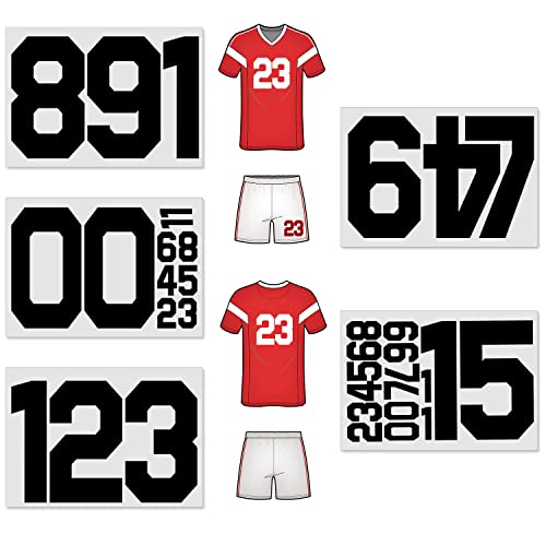 34 Stück Bügelzahlen T-Shirt, 20,3 cm & 5,1 cm Wärmetransfer Bügeln auf Zahlen 0 bis 9 für Teamuniform Sport T-Shirt Hüte Trikot Fußball Basketball Baseball (1 Set weiß) von Yiootop