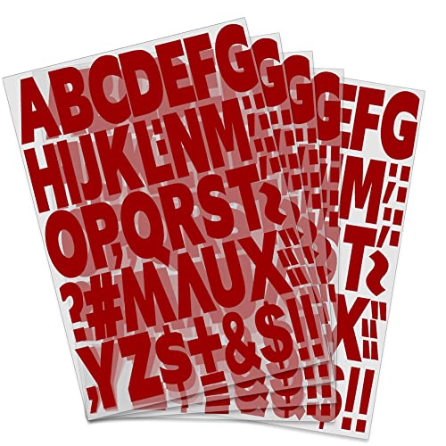 5,1 cm Buchstaben zum Aufbügeln, Alphabete für Sporttrikots, T-Shirts, Teamname, Kleidung, Slogandruck, Basteln, Dekoration (5 Farben optional) (5 Blatt rot) von Yiootop