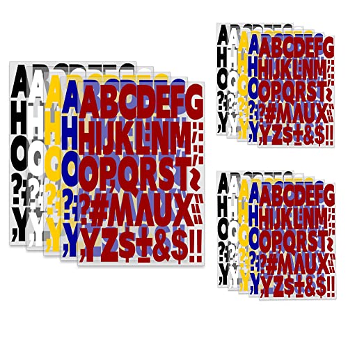 810 Stück 5,1 cm Buchstaben zum Aufbügeln, Alphabete für Sporttrikots, T-Shirts, Teamnamen, Kleidung, Slogandruck, Basteln, Dekoration, 15 Blatt (jede Farbe 3 Blatt) von Yiootop