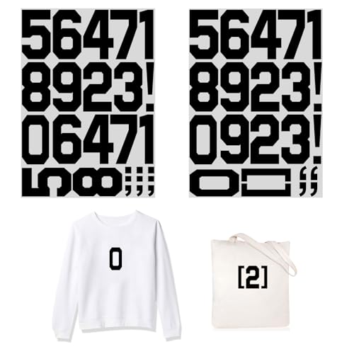 Wärmetransferstoff, Vinyl, DIY, für Sporttrikots, T-Shirts, Kleidung, Slogan, Druck, Basteln, Dekoration, 7,6 cm, 3 Sets (7,6 cm Zahlen, schwarz) von Yiootop