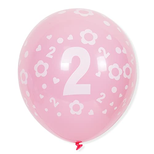 12 Rosa Luftballons Deko zum 2. Mädchen Geburtstag Party Kindergeburtstag Happy Birthday Dekoration erster 2. Geburtstag - Luftballons 2. Geburtstag - Ballon 2. Geburtstag - Luftballons Geburtstag 2 von Yiran