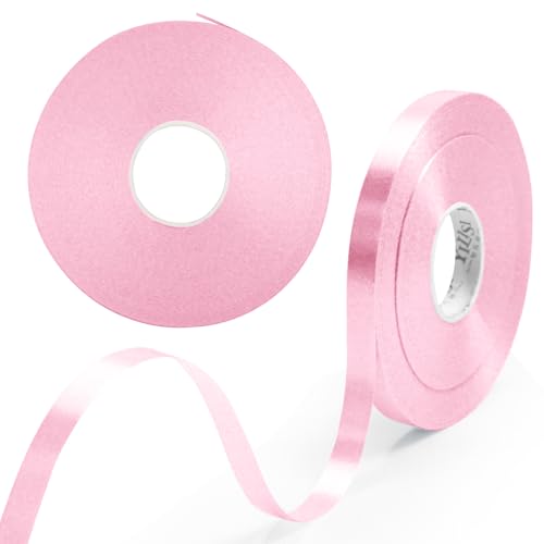 2Stück Geschenkband Rosa 8mm x 50M Satinband, Doppelseitig Gewebtes Schleifenband Pink Ribbon für Geschenkverpackung Luftballons Haare Valentin Geschenke Blumensträuße Hochzeit Kuchen Deco von Yiran