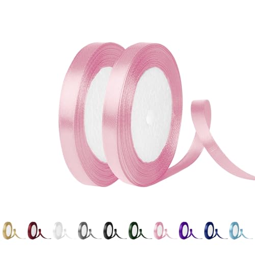 2pcs Satinband Pink 10mm, 22 Meters Dekoration Präsent Geschenkband breit Schleifenband, Stoffband für kleid Hochzeit, Taufe und Geburtstag Geschenke,Satin Dekoband, Deko Band Geschenkverpackung 2pcs Satinband Pink 10mm, 22 Meters Dekoration Präsent Geschenkband breit Schleifenband, Stoffband für kleid Hochzeit, Taufe und Geburtstag Geschenke,Satin Dekoband, Deko Band Geschenkverpackung von Yiran