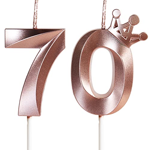 70 Geburtstag Kerzen für Kuchen, Zahl 70 Roségold Kerzen mit Krone, 3D Design Geburtstag Kuchen Topper für Frauen Geburtstag Party Hochzeit Jahrestag Feier Dekorationen Supplies 70 Geburtstag Kerzen für Kuchen, Zahl 70 Roségold Kerzen mit Krone, 3D Design Geburtstag Kuchen Topper für Frauen Geburtstag Party Hochzeit Jahrestag Feier Dekorationen Supplies von Yiran