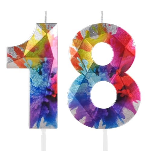 Bunte Graffiti-Kerzen zum 18. Geburtstag, Zahl 18, Kerze für 18. Geburtstag, Dekoration, 3D-Design, Kuchendekoration, Dekoration für Jungen und Mädchen, Geburtstagsparty, Hochzeiten, Jubiläumsfeiern Bunte Graffiti-Kerzen zum 18. Geburtstag, Zahl 18, Kerze für 18. Geburtstag, Dekoration, 3D-Design, Kuchendekoration, Dekoration für Jungen und Mädchen, Geburtstagsparty, Hochzeiten, Jubiläumsfeiern von Yiran