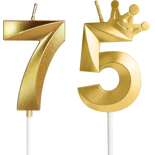 Geburtstagskerze 75 Zahlenkerze 75 mit Krone, 5cm Gold Geburtstagskerzen, Kerzen Geburtstag, Tortendeko Geburtstag, Tortendekoration für Kinder, Erwachsene, 75. Geburtstagsfeier, Jubiläum, Nummer 75 Geburtstagskerze 75 Zahlenkerze 75 mit Krone, 5cm Gold Geburtstagskerzen, Kerzen Geburtstag, Tortendeko Geburtstag, Tortendekoration für Kinder, Erwachsene, 75. Geburtstagsfeier, Jubiläum, Nummer 75 von Yiran
