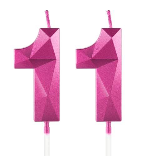 Kerzen zum 11. Geburtstag, Zahl 11, Kerze für den 11. Geburtstag, Dekoration, 3D-Design, Kuchendekoration, Dekoration für Mädchen, Damen, Geburtstag, Mottoparty, Hochzeit, Jahrestag, Feier, Rosa Kerzen zum 11. Geburtstag, Zahl 11, Kerze für den 11. Geburtstag, Dekoration, 3D-Design, Kuchendekoration, Dekoration für Mädchen, Damen, Geburtstag, Mottoparty, Hochzeit, Jahrestag, Feier, Rosa von Yiran