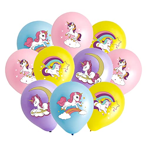 Magic Unicorns Geburtstags Party Dekorationen, 16 Stück 12 Zoll Pony Latex Ballons für Kinder Junge Mädchen Einhörner Thema Deko Geburtstag Party Supplies von Yiran