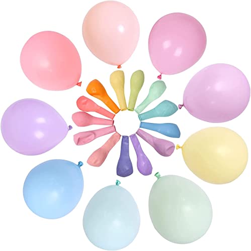 Mehrfarbige Pastellballons, 30 Stück Latex, 12.7 cm (3 Stück pro Farbe, 10 Farben) mit Ballon-Ersatz und Band, Regenbogen-Macaron-Party-Luftballons für Party-Dekoration, Feiern, Ballonbogen von Yiran