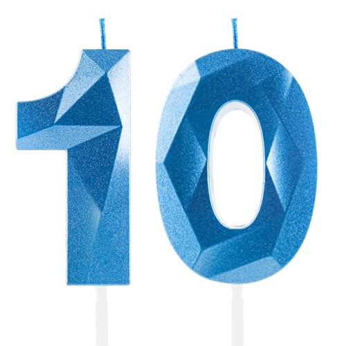 Royalblaue 10. Geburtstagskerzen, 10. Geburtstagsdekorationen für Jungen und Mädchen, 3D-Zahl-10-Kerze für Kuchen, Königsblau – Kuchendekorationen für Geburtstagsfeiern und Hochzeiten Zubehör Royalblaue 10. Geburtstagskerzen, 10. Geburtstagsdekorationen für Jungen und Mädchen, 3D-Zahl-10-Kerze für Kuchen, Königsblau – Kuchendekorationen für Geburtstagsfeiern und Hochzeiten Zubehör von Yiran