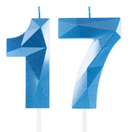 Royalblaue 17. Geburtstagskerzen, 17. Geburtstagsdekorationen für Jungen und Mädchen, 3D-Zahl-17-Kerze für Kuchen, Königsblau – Kuchendekorationen für Geburtstagsfeiern und Hochzeiten Zubehör Royalblaue 17. Geburtstagskerzen, 17. Geburtstagsdekorationen für Jungen und Mädchen, 3D-Zahl-17-Kerze für Kuchen, Königsblau – Kuchendekorationen für Geburtstagsfeiern und Hochzeiten Zubehör von Yiran