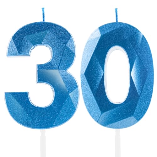 Royalblaue 30. Geburtstagskerzen, 30. Geburtstagsdekorationen für Frauen und Männlich, 3D-Zahl-30-Kerze für Kuchen, Königsblau – Kuchendekorationen für Geburtstagsfeiern und Hochzeiten Zubehör Royalblaue 30. Geburtstagskerzen, 30. Geburtstagsdekorationen für Frauen und Männlich, 3D-Zahl-30-Kerze für Kuchen, Königsblau – Kuchendekorationen für Geburtstagsfeiern und Hochzeiten Zubehör von Yiran