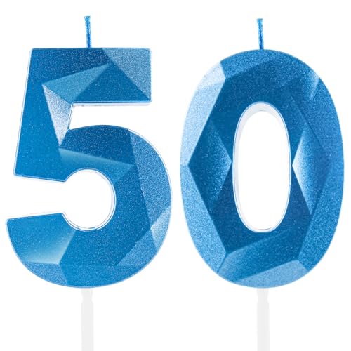 Royalblaue 50. Geburtstagskerzen, 50. Geburtstagsdekorationen für Frauen und Männlich, 3D-Zahl-50-Kerze für Kuchen, Königsblau – Kuchendekorationen für Geburtstagsfeiern und Hochzeiten Zubehör Royalblaue 50. Geburtstagskerzen, 50. Geburtstagsdekorationen für Frauen und Männlich, 3D-Zahl-50-Kerze für Kuchen, Königsblau – Kuchendekorationen für Geburtstagsfeiern und Hochzeiten Zubehör von Yiran