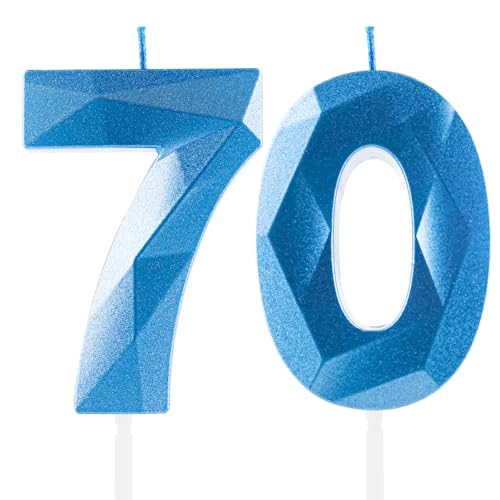 Royalblaue 70. Geburtstagskerzen, 70. Geburtstagsdekorationen für Frauen und Männlich, 3D-Zahl-75-Kerze für Kuchen, Königsblau – Kuchendekorationen für Geburtstagsfeiern und Hochzeiten Zubehör Royalblaue 70. Geburtstagskerzen, 70. Geburtstagsdekorationen für Frauen und Männlich, 3D-Zahl-75-Kerze für Kuchen, Königsblau – Kuchendekorationen für Geburtstagsfeiern und Hochzeiten Zubehör von Yiran