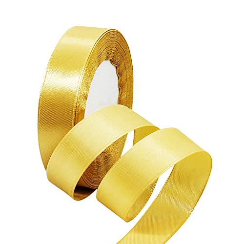 Satinband Gold 20mm, 22 Meters Dekoration Präsent Geschenkband breit Schleifenband, Stoffband für kleid Hochzeit, Taufe und Geburtstag Geschenke,Satin Dekoband, Deko Band Geschenkverpackung Satinband Gold 20mm, 22 Meters Dekoration Präsent Geschenkband breit Schleifenband, Stoffband für kleid Hochzeit, Taufe und Geburtstag Geschenke,Satin Dekoband, Deko Band Geschenkverpackung von Yiran