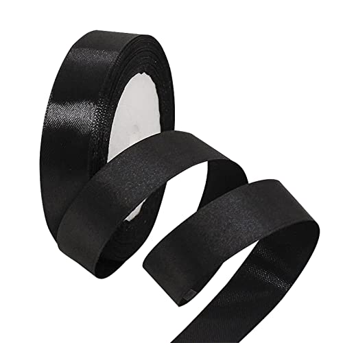 Satinband Schwarz 20mm, 22 Meters Dekoration Präsent Geschenkband breit Schleifenband, Stoffband für kleid Hochzeit, Taufe und Geburtstag Geschenke,Satin Dekoband, Deko Band Geschenkverpackung Satinband Schwarz 20mm, 22 Meters Dekoration Präsent Geschenkband breit Schleifenband, Stoffband für kleid Hochzeit, Taufe und Geburtstag Geschenke,Satin Dekoband, Deko Band Geschenkverpackung von Yiran