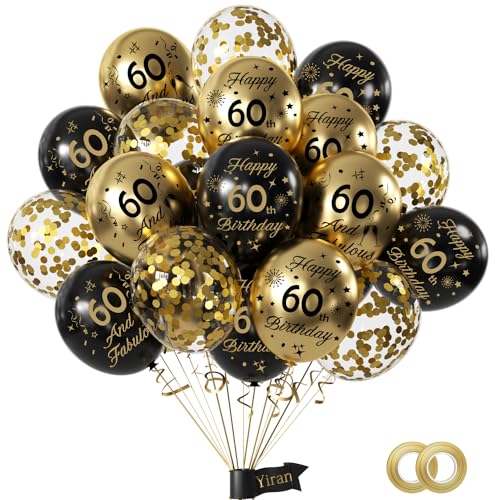 Schwarz Gold 60 Geburtstag Deko,15 Stück Luftballons Geburtstag Deko 60 Junge Mädchen,Happy Birthday Ballons Schwarz Gold Deko Set,Happy Birthday Ballon 60 Jahre für Party Dekoration,Geburtstagsparty Schwarz Gold 60 Geburtstag Deko,15 Stück Luftballons Geburtstag Deko 60 Junge Mädchen,Happy Birthday Ballons Schwarz Gold Deko Set,Happy Birthday Ballon 60 Jahre für Party Dekoration,Geburtstagsparty von Yiran
