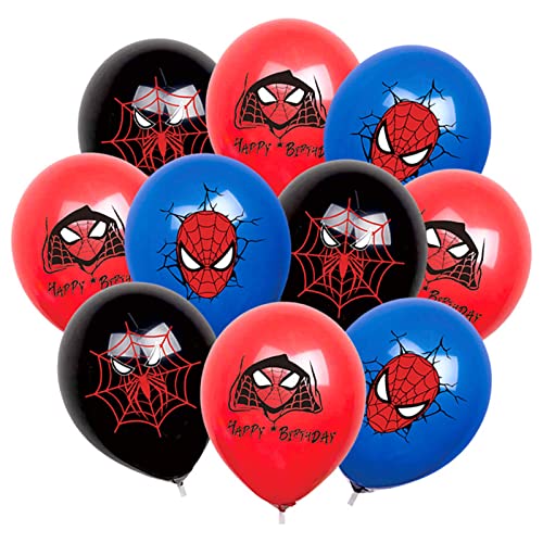 Yiran Spiderman Superhero Luftballons Geburtstags Party Dekorationen, 18 Stück 12 Zoll Spiderman Avengers Latex Ballons für Kinder Jungen Superhero Thema Geburtstag Party Supplies von Yiran