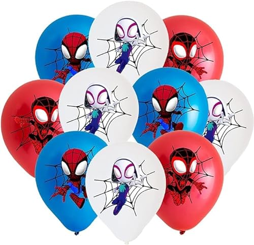 Spiderman and His Amazing Friends Geburtstag Party Dekorationen, 12 Stück Spider Latex Balloons, Spider man Luftballons Set Geburtstagsdeko, für Jungen Spider man Thema Geburtstag Party Supplies von Yiran