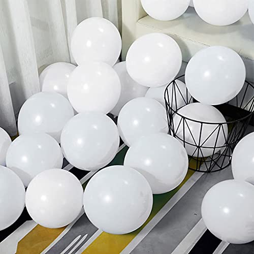 Yiran 100 Luftballons Geburtstag Set, Weiß Latex Ballons mit Bändern für Geburtstag, Kindergeburtstag, Hochzeit, Babyparty, Graduierung, Party Dekoration, Geschäftstätigkeit, 100% NATURLATEX von Yiran