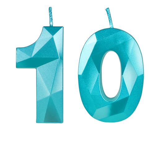 Yiran 3D Blau Geburtstagskerzen,Geburtstagskerzen Zahlen 10,Kuchendeko Geburtstag,Geburtstagskerzen für Geburtstagsdeko,Kuchen Dekoration für Jungen, Mädchen Geburtstag Jubiläen Party Yiran 3D Blau Geburtstagskerzen,Geburtstagskerzen Zahlen 10,Kuchendeko Geburtstag,Geburtstagskerzen für Geburtstagsdeko,Kuchen Dekoration für Jungen, Mädchen Geburtstag Jubiläen Party von Yiran