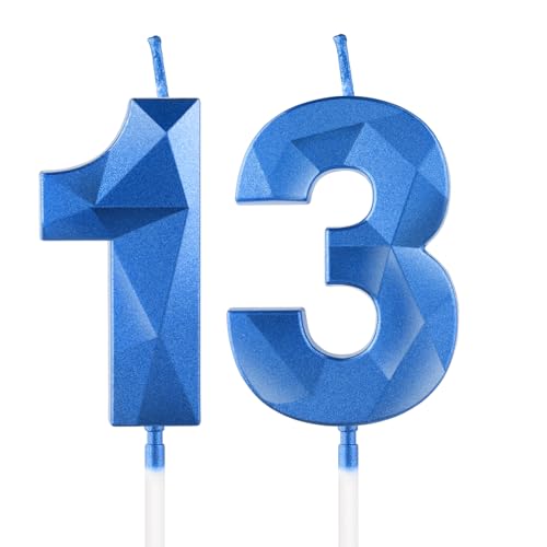 Yiran 3D Dunkelblau Geburtstagskerzen,Geburtstagskerzen Zahlen 13,Kuchendeko Geburtstag,Geburtstagskerzen für Geburtstagsdeko,Kuchen Dekoration für Jungen, Mädchen Geburtstag Jubiläen Party Yiran 3D Dunkelblau Geburtstagskerzen,Geburtstagskerzen Zahlen 13,Kuchendeko Geburtstag,Geburtstagskerzen für Geburtstagsdeko,Kuchen Dekoration für Jungen, Mädchen Geburtstag Jubiläen Party von Yiran