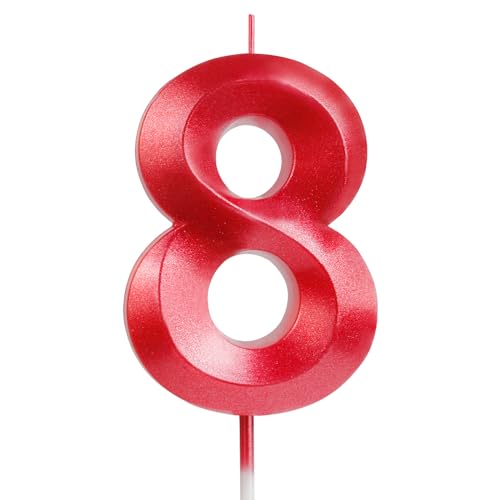 Yiran 3D-Geburtstagskerzen, rote Kerze mit Zahl 8, Geburtstagskerze für Kuchen, Jungen, Mädchen, Kuchendekoration, Geburtstagskerzen, Nummer 8, Geburtstag, Party, Männer und Frauen, Hochzeitstag, Yiran 3D-Geburtstagskerzen, rote Kerze mit Zahl 8, Geburtstagskerze für Kuchen, Jungen, Mädchen, Kuchendekoration, Geburtstagskerzen, Nummer 8, Geburtstag, Party, Männer und Frauen, Hochzeitstag, von Yiran