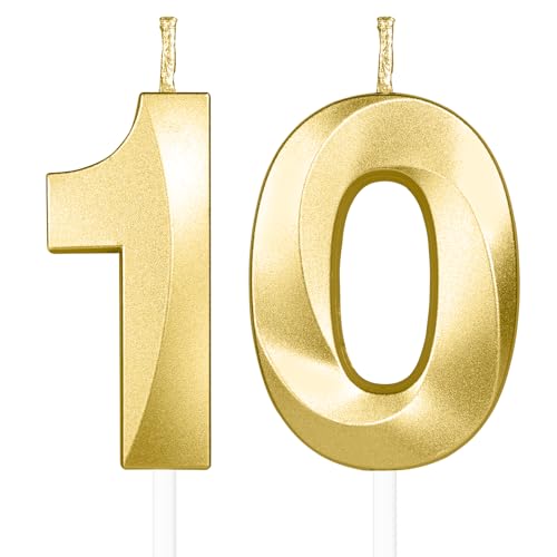 Yiran 3D Gold Geburtstagskerzen,Geburtstagskerzen Zahlen 10,Kuchendeko Geburtstag,Geburtstagskerzen für Geburtstagsdeko,Kuchen Dekoration für Männer Frauen Geburtstag Jubiläen Party Yiran 3D Gold Geburtstagskerzen,Geburtstagskerzen Zahlen 10,Kuchendeko Geburtstag,Geburtstagskerzen für Geburtstagsdeko,Kuchen Dekoration für Männer Frauen Geburtstag Jubiläen Party von Yiran