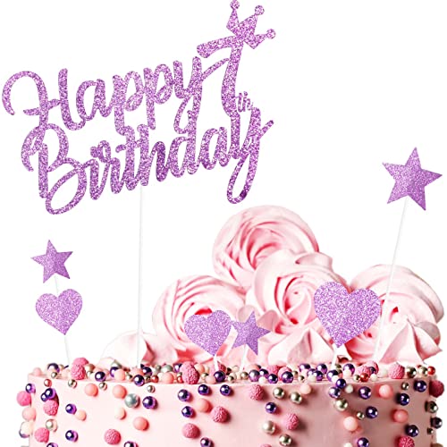 Yiran 7Stück Happy 7th Birthday Cake Topper Kuchendeko Dekoration. Doppelseitig Geburtstag Mädchen Rosa Tortendeko 7 Geburtstag Mit Herz Stern Glitter Cake Topper für 7 Geburtsta Yiran 7Stück Happy 7th Birthday Cake Topper Kuchendeko Dekoration. Doppelseitig Geburtstag Mädchen Rosa Tortendeko 7 Geburtstag Mit Herz Stern Glitter Cake Topper für 7 Geburtsta von Yiran
