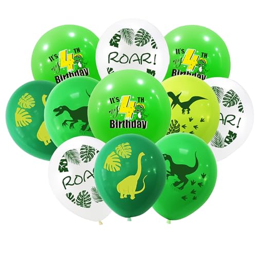 Yiran Dino Luftballons 4.Geburtstag Deko, 10pcs Dino Geburtstag Deko 4 Jahre Junge, 12 Zoll Dino Geburtstag Luftballons Weiß Grün mit “4th Birthday”, Deko Geburtstag Kindergeburtstag Party Supplies Yiran Dino Luftballons 4.Geburtstag Deko, 10pcs Dino Geburtstag Deko 4 Jahre Junge, 12 Zoll Dino Geburtstag Luftballons Weiß Grün mit “4th Birthday”, Deko Geburtstag Kindergeburtstag Party Supplies von Yiran