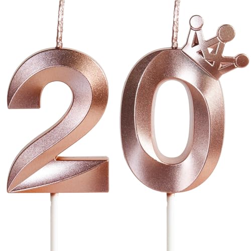 Yiran Geburtstagskerze 20 Zahlenkerze 20 mit Krone, 5cm Roségold Geburtstagskerzen, Kerzen Geburtstag, Tortendeko Geburtstag, Tortendekoration für Mädchen, Erwachsene, 20. Geburtstagsfeier, Jubiläum Yiran Geburtstagskerze 20 Zahlenkerze 20 mit Krone, 5cm Roségold Geburtstagskerzen, Kerzen Geburtstag, Tortendeko Geburtstag, Tortendekoration für Mädchen, Erwachsene, 20. Geburtstagsfeier, Jubiläum von Yiran