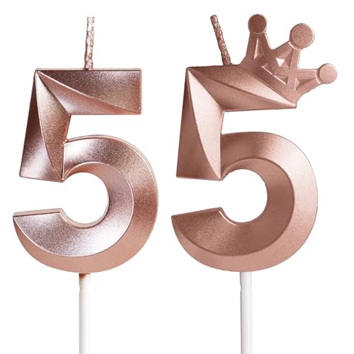 Yiran Geburtstagskerze 55 Zahlenkerze 55 mit Krone, 5cm Roségold Geburtstagskerzen, Kerzen Geburtstag, Tortendeko Geburtstag, Tortendekoration für Mädchen, Erwachsene, 55. Geburtstagsfeier, Jubiläum Yiran Geburtstagskerze 55 Zahlenkerze 55 mit Krone, 5cm Roségold Geburtstagskerzen, Kerzen Geburtstag, Tortendeko Geburtstag, Tortendekoration für Mädchen, Erwachsene, 55. Geburtstagsfeier, Jubiläum von Yiran