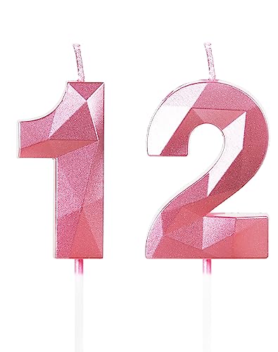 Yiran Geburtstagskerzen Zahlen 12, 5cm 3D Rosa Geburtstagskerzen, Kerzen Geburtstag, Geburtstag Kerzen, Tortendeko Geburtstag, Kuchendeko Geburtstag, Geburtstagskerzen für Geburtstagsdeko, Nummer 12 Yiran Geburtstagskerzen Zahlen 12, 5cm 3D Rosa Geburtstagskerzen, Kerzen Geburtstag, Geburtstag Kerzen, Tortendeko Geburtstag, Kuchendeko Geburtstag, Geburtstagskerzen für Geburtstagsdeko, Nummer 12 von Yiran