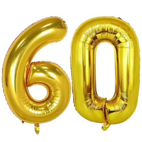 Yiran Gold 101,6 cm große Zahl 60 Folienballon, Goldfolie Mylar Helium Ballons, 60. Geburtstag Dekor für Frauen Männer Geburtstag Party Jahrestag Geschäft Dekorationen Supplies Yiran Gold 101,6 cm große Zahl 60 Folienballon, Goldfolie Mylar Helium Ballons, 60. Geburtstag Dekor für Frauen Männer Geburtstag Party Jahrestag Geschäft Dekorationen Supplies von Yiran