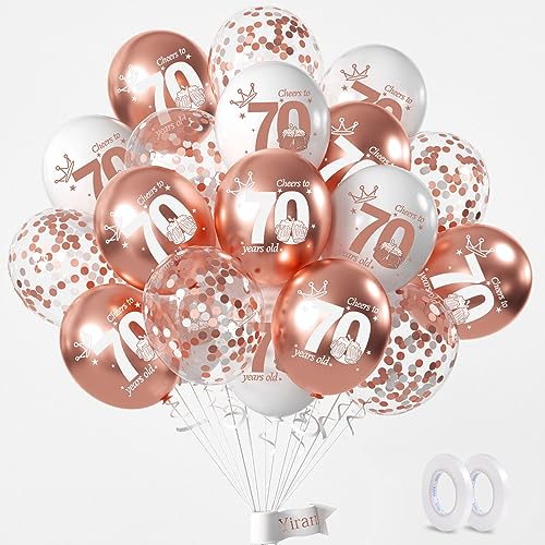 Yiran Luftballons 70 Geburtstag Deko, 15 Stück 70.Geburtstag Junge Mädchen Rose Gold Deko, Happy Birthday Ballons Rose Gold Deko, Deko 70.Geburtstag Konfetti Luftballons, Birthday Party Deko Yiran Luftballons 70 Geburtstag Deko, 15 Stück 70.Geburtstag Junge Mädchen Rose Gold Deko, Happy Birthday Ballons Rose Gold Deko, Deko 70.Geburtstag Konfetti Luftballons, Birthday Party Deko von Yiran
