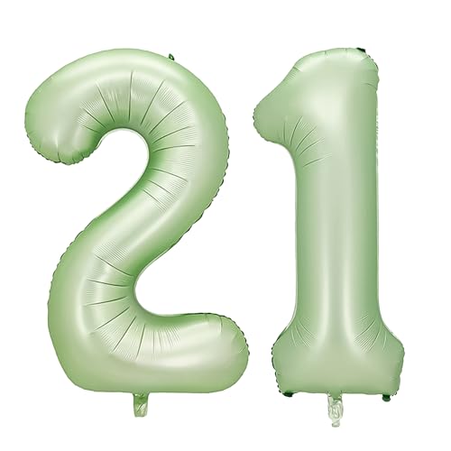 Yiran Riesige Luftballons mit Zahl 21, 81,3 cm, olivgrüne Folien-Mylar-Heliumballons, Dekoration für Frauen, Geburtstagsparty, Jahrestag, Geschäftsdekorationen, Zubehör Yiran Riesige Luftballons mit Zahl 21, 81,3 cm, olivgrüne Folien-Mylar-Heliumballons, Dekoration für Frauen, Geburtstagsparty, Jahrestag, Geschäftsdekorationen, Zubehör von Yiran