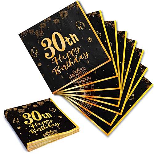Yiran Servietten 30 Geburtstagsdeko,Mann Frau Servietten 20 Stück Schwarze Gold Happy Birthday Servietten 33cm x 33cm Papierservietten Party Supplies Tischdekoration Geburtstag Feiern Party Jubiläum Yiran Servietten 30 Geburtstagsdeko,Mann Frau Servietten 20 Stück Schwarze Gold Happy Birthday Servietten 33cm x 33cm Papierservietten Party Supplies Tischdekoration Geburtstag Feiern Party Jubiläum von Yiran