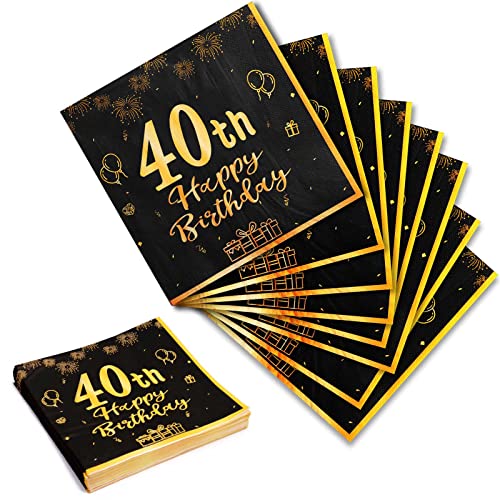 Yiran Servietten 40 Geburtstagsdeko,Mann Frau Servietten 20 Stück Schwarze Gold Happy Birthday Servietten 33cm x 33cm Papierservietten Party Supplies Tischdekoration Geburtstag Feiern Party Jubiläum Yiran Servietten 40 Geburtstagsdeko,Mann Frau Servietten 20 Stück Schwarze Gold Happy Birthday Servietten 33cm x 33cm Papierservietten Party Supplies Tischdekoration Geburtstag Feiern Party Jubiläum von Yiran