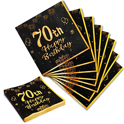 Yiran Servietten 70 Geburtstagsdeko,Mann Frau Servietten 20 Stück Schwarze Gold Happy Birthday Servietten 33cm x 33cm Papierservietten Party Supplies Tischdekoration Geburtstag Feiern Party Jubiläum Yiran Servietten 70 Geburtstagsdeko,Mann Frau Servietten 20 Stück Schwarze Gold Happy Birthday Servietten 33cm x 33cm Papierservietten Party Supplies Tischdekoration Geburtstag Feiern Party Jubiläum von Yiran