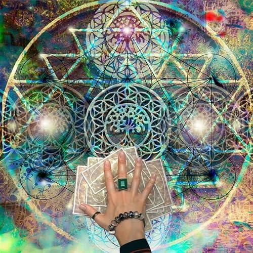 60 x 60 cm Tarots Tisch Altar Tuch Metaphysische Brettspiel Matte Pendel Wahrsagung Altar Tischdecke Brettspiel Karten Pad Wahrsagung Tischdecke Tarot Lesetuch Tarot Spreiztuch Tarot Tischdecke von QRONCES