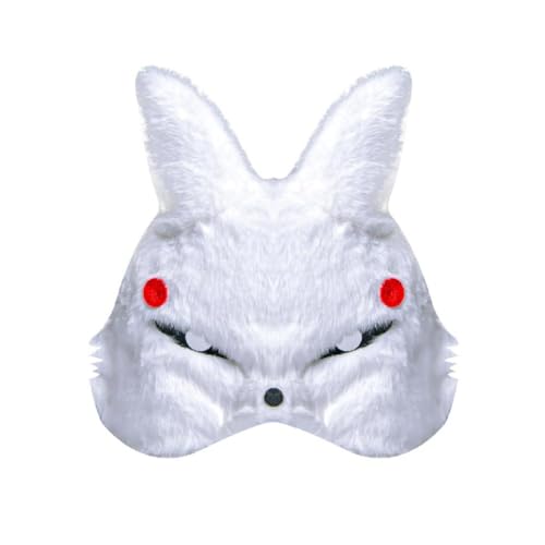 Yisawroy Japanische pelzige Füchse halbes Gesicht Tier Cosplay Kostüm Für Maskerade Halloween Party Handgemalt Half Face von Yisawroy