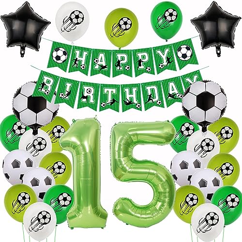 15. Fußball Geburtstag Deko,Fussball Luftballon 15. Geburtstag, Fußball 15 Deko Grün,15 Jahr Luftballons , Helium Ballon 15 Junge 15. Fußball Geburtstag Deko,Fussball Luftballon 15. Geburtstag, Fußball 15 Deko Grün,15 Jahr Luftballons , Helium Ballon 15 Junge von Yishamei
