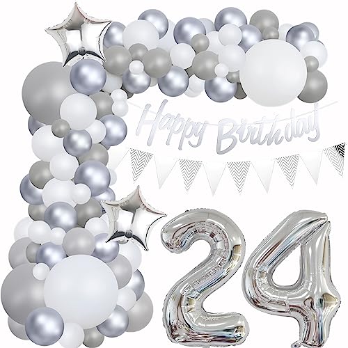 24 Geburtstag Dekoration Grau Ballon Girlande Silber Weiß Deko 24. Geburtstag Frauen 24. Luftballons Girlande Grau Silber 24 Geburtstag Deko Mann Grau Weiß 24 Jahre Geburtstag Luftballons 24 Geburtstag Dekoration Grau Ballon Girlande Silber Weiß Deko 24. Geburtstag Frauen 24. Luftballons Girlande Grau Silber 24 Geburtstag Deko Mann Grau Weiß 24 Jahre Geburtstag Luftballons von Yishamei