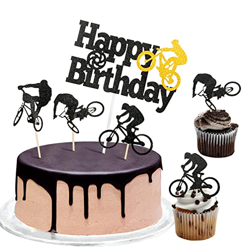 25 Stück Fahrrad Cupcake Topper, Fahrrad Kuchen Topper,Fahrrad Kuchen Dekoration, Fahrrad Tortendeko Fahrrad Kuchendeckel Kuchenaufsatz Tortenaufsatz Tortenstecker für Fahrrad Thema Party von Yishamei