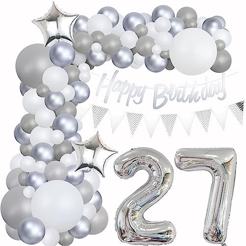 27 Geburtstag Dekoration Grau Ballon Girlande Silber Weiß Deko 27. Geburtstag Frauen 27. Luftballons Girlande Grau Silber 27 Geburtstag Deko Mann Grau Weiß 27 Jahre Geburtstag Luftballons 27 Geburtstag Dekoration Grau Ballon Girlande Silber Weiß Deko 27. Geburtstag Frauen 27. Luftballons Girlande Grau Silber 27 Geburtstag Deko Mann Grau Weiß 27 Jahre Geburtstag Luftballons von Yishamei