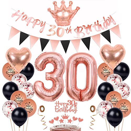 30 Geburtstag Deko Frau, Luftballon 30. Geburtstag Roségold Schwarz, Kuchen Topper 30. Geburtstagsdeko 30 Jahre Frau, 30 Deko Geburtstagsdeko mit 30. Tortendeko 30 Geburtstag Deko Frau, Luftballon 30. Geburtstag Roségold Schwarz, Kuchen Topper 30. Geburtstagsdeko 30 Jahre Frau, 30 Deko Geburtstagsdeko mit 30. Tortendeko von Yishamei