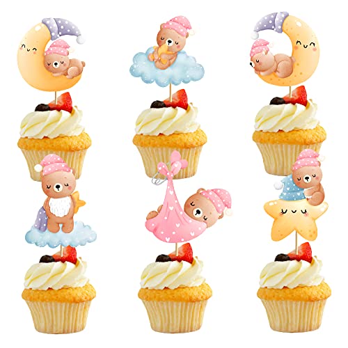 36 Stück Süße Baby Bär Cupcake Topper, Rosa Baby Cupcake Toppers, Mädchen Baby Tortendeko Baby Shower Cupcake Topper Kuchen Cupcake Dekorationen Muffin Deko Babyparty Kuchen Deko 36 Stück Süße Baby Bär Cupcake Topper, Rosa Baby Cupcake Toppers, Mädchen Baby Tortendeko Baby Shower Cupcake Topper Kuchen Cupcake Dekorationen Muffin Deko Babyparty Kuchen Deko von Yishamei