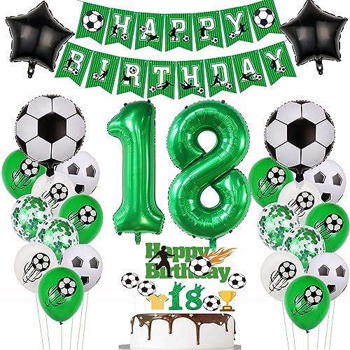 Fußball 18.Geburtstagsdeko Jungen Fußball Luftballon 18. Geburtstag Grün Fussball Geburtstagsdeko Jungen 18 Jahr Fußball Geburtstagsdeko 18 Jahr Luftballon 18. Fußball Deko von Yishamei