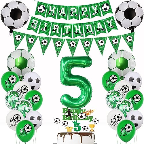 Fußball Luftballon 5. Geburtstag Fußball 5 Jahre Geburtstag Grün Luftballon 5 Ballon Fußball Deko 5 Fußball Geburtstagsdeko 5 Jahre Tortendeko Fussball 5 Geburtstagsdeko Jungen von Yishamei